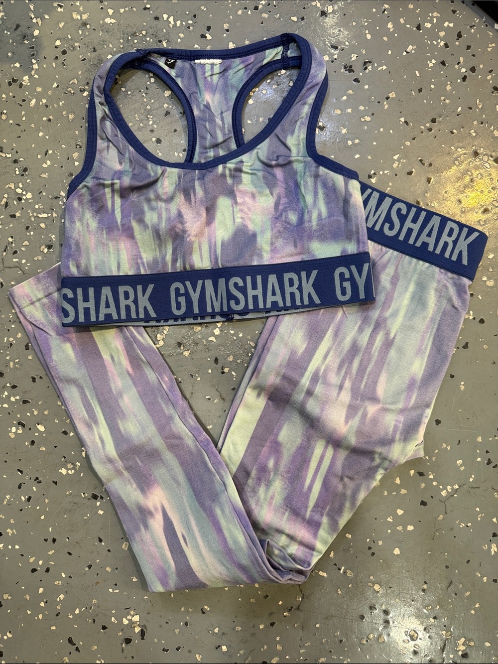 Gymshark Purple & Teal Tie-Dye Seamless Active Set